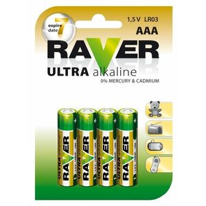 Baterie RAVER alkalická LR03 obraz