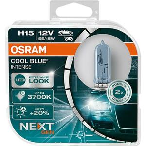 OSRAM H15 12V 15/55W PGJ23t-1 Cool Blue INTENSE NextGeneration 3700K +100% 2ks 64176CBN-HCB obraz