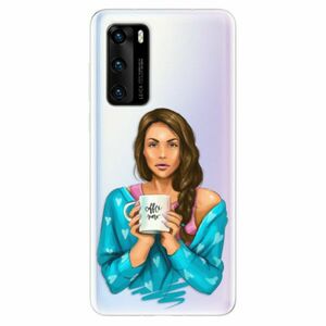 Odolné silikonové pouzdro iSaprio - Coffe Now - Brunette - Huawei P40 obraz