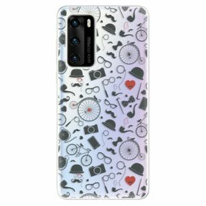 Odolné silikonové pouzdro iSaprio - Vintage Pattern 01 - black - Huawei P40 obraz