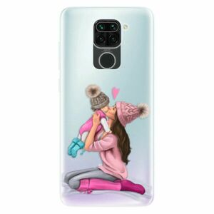 Odolné silikonové pouzdro iSaprio - Kissing Mom - Brunette and Girl - Xiaomi Redmi Note 9 obraz