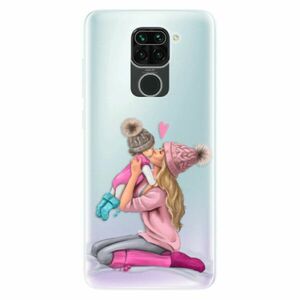 Odolné silikonové pouzdro iSaprio - Kissing Mom - Blond and Girl - Xiaomi Redmi Note 9 obraz