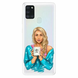 Odolné silikonové pouzdro iSaprio - Coffe Now - Blond - Samsung Galaxy A21s obraz