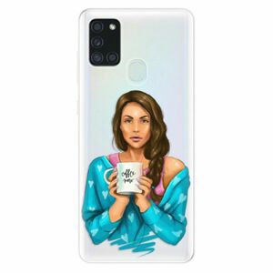 Odolné silikonové pouzdro iSaprio - Coffe Now - Brunette - Samsung Galaxy A21s obraz