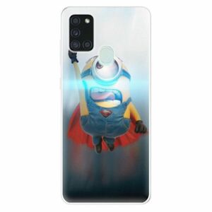 Odolné silikonové pouzdro iSaprio - Mimons Superman 02 - Samsung Galaxy A21s obraz