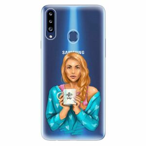 Odolné silikonové pouzdro iSaprio - Coffe Now - Redhead - Samsung Galaxy A20s obraz