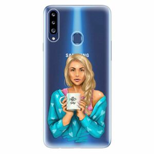 Odolné silikonové pouzdro iSaprio - Coffe Now - Blond - Samsung Galaxy A20s obraz