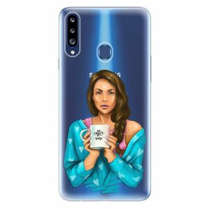 Odolné silikonové pouzdro iSaprio - Coffe Now - Brunette - Samsung Galaxy A20s obraz