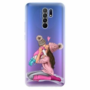 Odolné silikonové pouzdro iSaprio - Kissing Mom - Brunette and Girl - Xiaomi Redmi 9 obraz