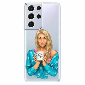 Odolné silikonové pouzdro iSaprio - Coffe Now - Blond - Samsung Galaxy S21 Ultra obraz