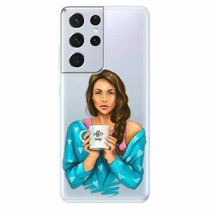 Odolné silikonové pouzdro iSaprio - Coffe Now - Brunette - Samsung Galaxy S21 Ultra obraz