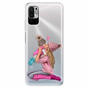 Odolné silikonové pouzdro iSaprio - Kissing Mom - Blond and Girl - Xiaomi Redmi Note 10 5G obraz