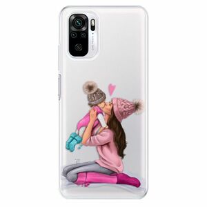 Odolné silikonové pouzdro iSaprio - Kissing Mom - Brunette and Girl - Xiaomi Redmi Note 10 / Note 10S obraz