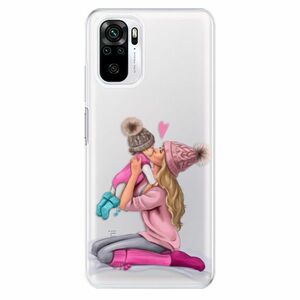 Odolné silikonové pouzdro iSaprio - Kissing Mom - Blond and Girl - Xiaomi Redmi Note 10 / Note 10S obraz