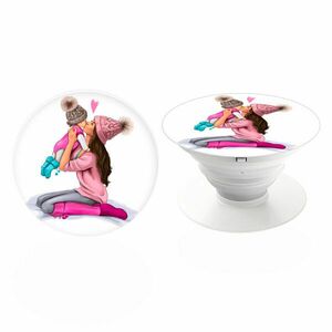 PopSocket iSaprio – Kissing Mom - Brunette and Girl – držák na mobil obraz