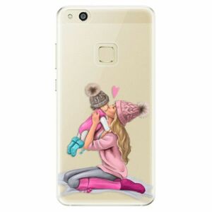 Odolné silikonové pouzdro iSaprio - Kissing Mom - Blond and Girl - Huawei P10 Lite obraz