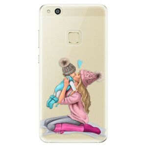 Odolné silikonové pouzdro iSaprio - Kissing Mom - Blond and Boy - Huawei P10 Lite obraz