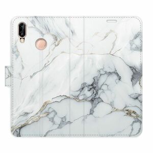 Flipové pouzdro iSaprio - SilverMarble 15 - Huawei P20 Lite obraz