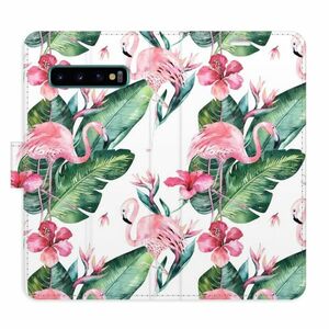 Flipové pouzdro iSaprio - Flamingos Pattern - Samsung Galaxy S10 obraz