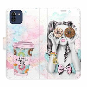 Flipové pouzdro iSaprio - Donut Worry Girl - Samsung Galaxy A03 obraz