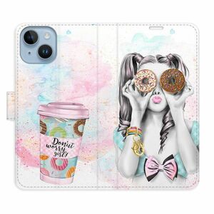 Flipové pouzdro iSaprio - Donut Worry Girl - iPhone 14 obraz