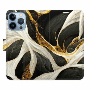 Flipové pouzdro iSaprio - BlackGold Marble - iPhone 13 Pro obraz