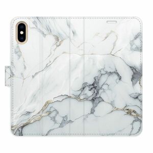 Flipové pouzdro iSaprio - SilverMarble 15 - iPhone X/XS obraz