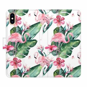 Flipové pouzdro iSaprio - Flamingos Pattern - iPhone X/XS obraz