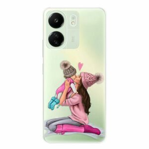 Odolné silikonové pouzdro iSaprio - Kissing Mom - Brunette and Girl - Xiaomi Redmi 13C obraz