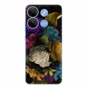 Odolné silikonové pouzdro iSaprio - Dark Flowers - Infinix Smart 7 obraz