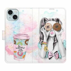 Flipové pouzdro iSaprio - Donut Worry Girl - iPhone 15 obraz