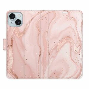 Flipové pouzdro iSaprio - RoseGold Marble - iPhone 15 Plus obraz