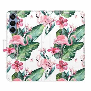 Flipové pouzdro iSaprio - Flamingos Pattern - Samsung Galaxy A25 5G obraz