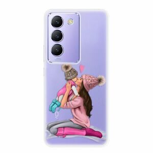 Odolné silikonové pouzdro iSaprio - Kissing Mom - Brunette and Girl - Vivo V40 SE 4G/5G obraz