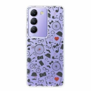 Odolné silikonové pouzdro iSaprio - Vintage Pattern 01 - black - Vivo V40 SE 4G/5G obraz