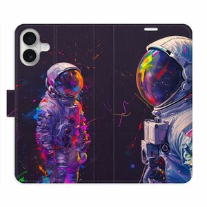 Flipové pouzdro iSaprio - Neon Astronaut 02 - iPhone 16 Plus obraz