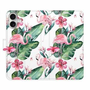 Flipové pouzdro iSaprio - Flamingos Pattern - iPhone 16 Plus obraz