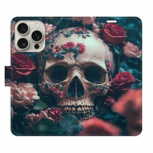 Flipové pouzdro iSaprio - Skull in Roses 02 - iPhone 16 Pro obraz