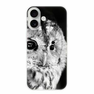 Odolné silikonové pouzdro iSaprio - BW Owl - iPhone 16 obraz