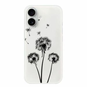 Odolné silikonové pouzdro iSaprio - Three Dandelions - black - iPhone 16 obraz