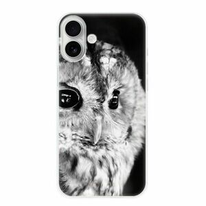 Odolné silikonové pouzdro iSaprio - BW Owl - iPhone 16 Plus obraz