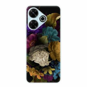 Odolné silikonové pouzdro iSaprio - Dark Flowers - Xiaomi Redmi 13 obraz