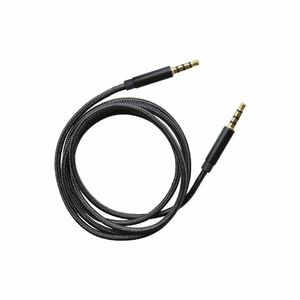 AUX textilní kabel 2 x 3, 5 mm jack, černý € obraz