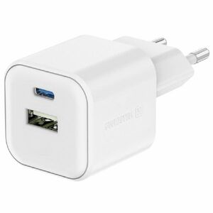 SWISTEN síťový adaptér GaN 1x USB-C 35 W PD + 1x USB-A 27 W QC, bílý obraz