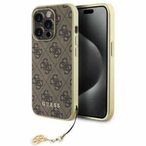 Zadní kryt Guess 4G Charms pro iPhone 15 Pro, hnědý obraz