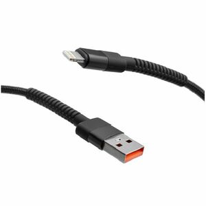 MobilNET Datový a nabíjecí pletený kabel USB/Lightning, 3A, 1m, černý obraz