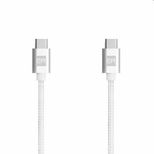 ER POWER Datový a nabíjecí kabel USB-C/USB-C, 5A, 1, 2 m, bílý obraz