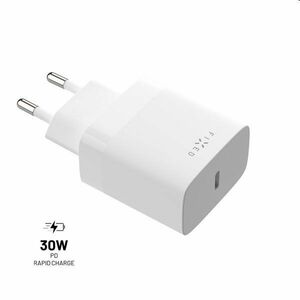 FIXED Síťová nabíječka s USB-C, PD, 30W, bílá obraz