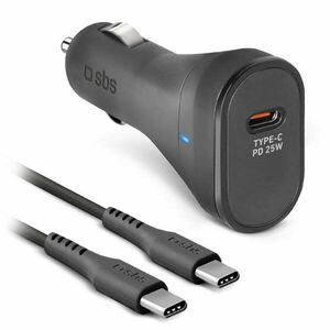 SBS Nabíjecí sada do auta USB-C, PD 25 W, černá obraz