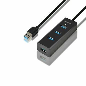 AXAGON HUE-S2BL 4x USB 3.0 hub s podporou rychlonabíjení obraz